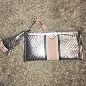 victoria’s secret silver and pink wallet. NWT